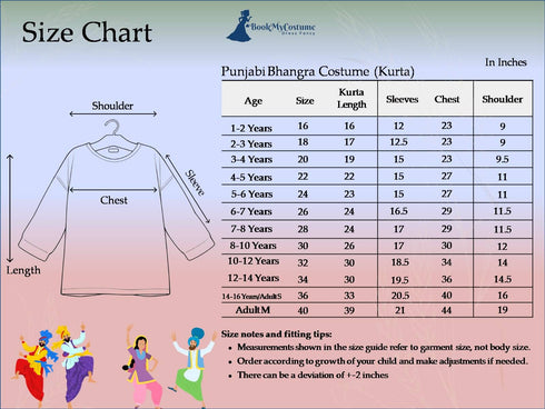BookMyCostume Punjabi Folk Dance Costume Bhangra for Boys and Men